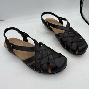 Earth Origins Sandals Womens Size 11 M Fisherman Strappy Belder Berri Black